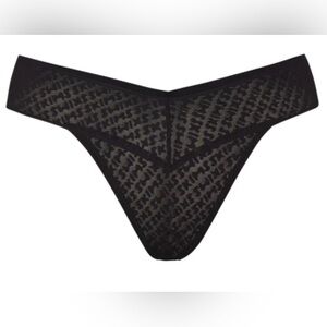 NWOT Skims Black Logo Mesh Thong